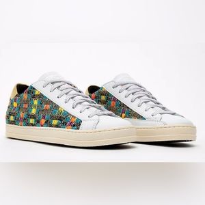 P448 John Malhia Low Top Multicolor Italian Leather Women Sneakers
